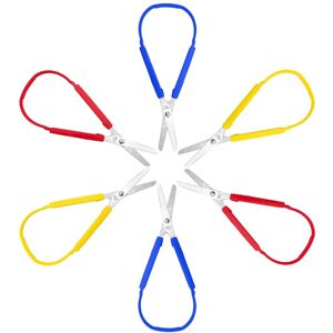 Torribaly 6 Pcs Loop Scissors Grip Scissor Colorful Self-Opening Adaptive Cutting Scissors Torribaly 6 Pcs Loop Scissors Grip Scissor Colorful Self-Opening Adaptive Cutting Scissors