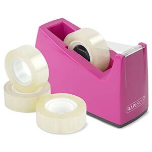 Rapesco 1621 300 Tape Dispenser and 4 Tape Rolls, Hot Pink Rapesco 1621 300 Tape Dispenser and 4 Tape Rolls, Hot Pink