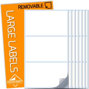 Innoveem Large Labels for Storage Boxes - 45 Pack Large Sticky Labels, Waterproof, Remova Innoveem Large Labels for Storage Boxes - 45 Pack Large Sticky Labels, Waterproof, Remova