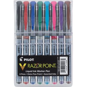 Pilot V Razor Point Liquid Ink Markers Assorted Color Inks 8-Pack Pouch (11008 Pilot V Razor Point Liquid Ink Markers Assorted Color Inks 8-Pack Pouch (11008