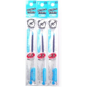 Pilot Hi-Tec-C Coleto Gel Ink Pen Refill 0.3mm Clear Blue ? 3 Packs/total 3 pc Pilot Hi-Tec-C Coleto Gel Ink Pen Refill 0.3mm Clear Blue ? 3 Packs/total 3 pc
