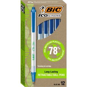 BIC Ecolutions Clic Stic Blue Ballpoint Pens Medium Point (1.0mm) 12-Count Pac BIC Ecolutions Clic Stic Blue Ballpoint Pens Medium Point (1.0mm) 12-Count Pac