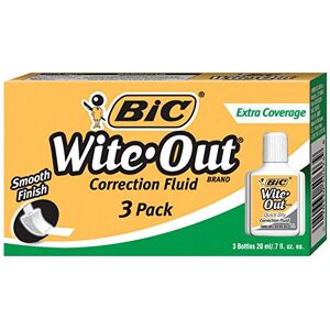 BIC Wite-Out Brand Extra Coverage Correction Fluid 20 mL White Covers The Tou BIC Wite-Out Brand Extra Coverage Correction Fluid 20 mL White Covers The Tou