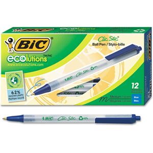BIC CSEM11BE Ecolutions Clic Stic Retractable Ballpoint Pen Blue Ink 1mm Medi BIC CSEM11BE Ecolutions Clic Stic Retractable Ballpoint Pen Blue Ink 1mm Medi