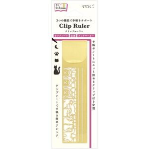 DESIGNPHIL 42291006 Midori Clip Ruler Cat Pattern A DESIGNPHIL 42291006 Midori Clip Ruler Cat Pattern A