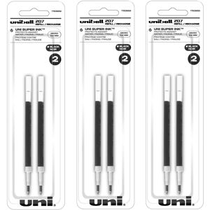 Uni-Ball Uniball Signo 207 Gel Pen Refills 0.5mm Micro Point Black Ink 6 Refills Uni-Ball Uniball Signo 207 Gel Pen Refills 0.5mm Micro Point Black Ink 6 Refills