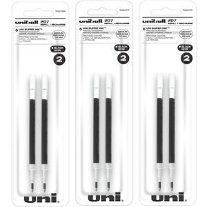 Uni-Ball Uniball Signo 207 Gel Pen Refills 0.7mm Medium Point Black Ink 6 Refills Uni-Ball Uniball Signo 207 Gel Pen Refills 0.7mm Medium Point Black Ink 6 Refills