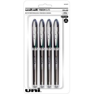 Uni-Ball uniball Vision Elite Rollerball Pens Micro Point (0.5mm) Black 4 Pack Uni-Ball uniball Vision Elite Rollerball Pens Micro Point (0.5mm) Black 4 Pack