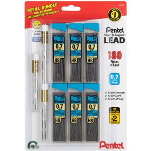 Pentel 7mm Lead Refill And Eraser Pack for Mechanical Pencils - Super Hi-polymer Pentel 7mm Lead Refill And Eraser Pack for Mechanical Pencils - Super Hi-polymer