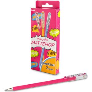 Pentel Mattehop Gel Pens Cheerful Colors Box Set (1.0mm) Bold Line 7 Assorte Pentel Mattehop Gel Pens Cheerful Colors Box Set (1.0mm) Bold Line 7 Assorte