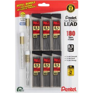 Pentel 5mm Lead Refill and Eraser Pack for Mechanical Pencils - Super Hi-Polymer Pentel 5mm Lead Refill and Eraser Pack for Mechanical Pencils - Super Hi-Polymer