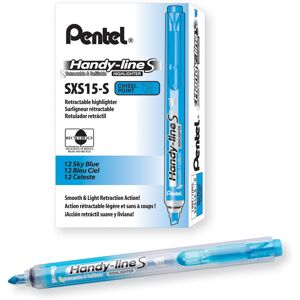 Pentel Handy-Line S Retractable and Refillable Chisel Tip Highlighter Sky Blue Pentel Handy-Line S Retractable and Refillable Chisel Tip Highlighter Sky Blue