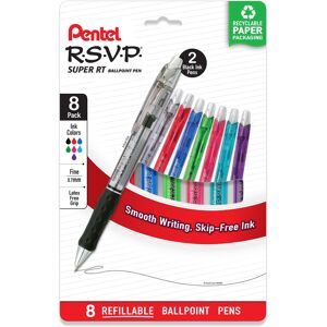 Pentel RSVP Super RT Ballpoint Pen (0.7mm) Medium Line Assorted Ink Colors 8 Pentel RSVP Super RT Ballpoint Pen (0.7mm) Medium Line Assorted Ink Colors 8