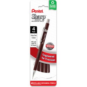 Pentel Sharp Mechanical Pencil (0.3mm) Extra Fine Line Brown Barrel Pack of Pentel Sharp Mechanical Pencil (0.3mm) Extra Fine Line Brown Barrel Pack of