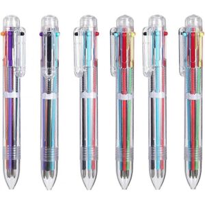 Unbranded 6-Pack Multicolor Pens 6-in-1 Retractable Ballpoint Pen 6-Color Clear Barrel Bal Unbranded 6-Pack Multicolor Pens 6-in-1 Retractable Ballpoint Pen 6-Color Clear Barrel Bal