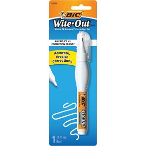 BIC Wite-Out Brand Shake 'n Squeeze Correction Pen 8 ML Fluid 1 Count Pack of BIC Wite-Out Brand Shake 'n Squeeze Correction Pen 8 ML Fluid 1 Count Pack of