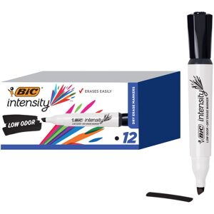 BIC Intensity Black Low Odor Dry Erase Markers Chisel Tip 12-Count Pack of Era BIC Intensity Black Low Odor Dry Erase Markers Chisel Tip 12-Count Pack of Era