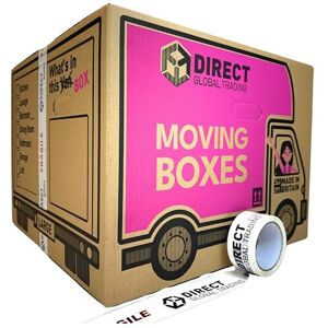 Direct Global Trading 5 Strong Extra Large Cardboard Storage Packing Moving House Boxes with Carry Han Direct Global Trading 5 Strong Extra Large Cardboard Storage Packing Moving House Boxes with Carry Han
