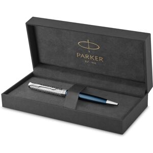 PARKER Sonnet Ballpoint Pen Premium Metal and Blue Satin Finish with Chrome Tr PARKER Sonnet Ballpoint Pen Premium Metal and Blue Satin Finish with Chrome Tr