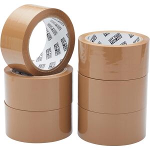 Fit For The Job Parcel Tape - Heavy-Duty Brown Tape for Packing Boxes, 48mm x 66m, 6 Rolls - Low Fit For The Job Parcel Tape - Heavy-Duty Brown Tape for Packing Boxes, 48mm x 66m, 6 Rolls - Low