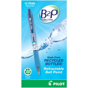 Pilot B2P Bottle 2 Pen Retractable Ballpoint Pens Fine Point Blue Ink Dozen ( Pilot B2P Bottle 2 Pen Retractable Ballpoint Pens Fine Point Blue Ink Dozen (