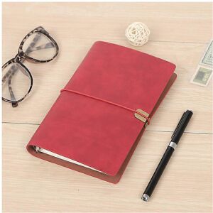 Unbranded (Red, One size) Retro Strapped Notebook A5 Student Notebook Portable Pocket Word Unbranded (Red, One size) Retro Strapped Notebook A5 Student Notebook Portable Pocket Word