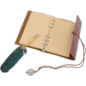 Unbranded Quill Pen Notebook Set Classic Loose Leaf Paper Feather Pen Notebook Gift with 8 Unbranded Quill Pen Notebook Set Classic Loose Leaf Paper Feather Pen Notebook Gift with 8