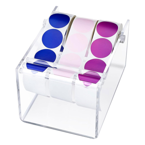 Unbranded 3 Disks Label Dispenser for Sticker Rolls Transparent Unbranded 3 Disks Label Dispenser for Sticker Rolls Transparent