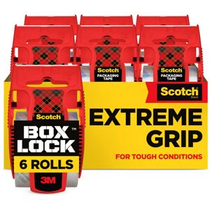 Scotch Box Lock Packaging Tape, 6 Rolls with Dispensers, 48 mm x 20.3 m - Strong Scotch Box Lock Packaging Tape, 6 Rolls with Dispensers, 48 mm x 20.3 m - Strong