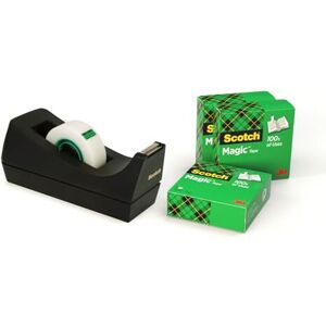 Scotch Desktop Tape Dispenser C38, Black + Scotch MagicTape, 19 mm x 33 m, 3 Rol Scotch Desktop Tape Dispenser C38, Black + Scotch MagicTape, 19 mm x 33 m, 3 Rol