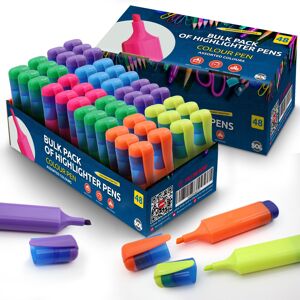SOL 48pk Bulk Highlighter Pens Chisel Tip, Bright Fluorescent Ink Highlighters M SOL 48pk Bulk Highlighter Pens Chisel Tip, Bright Fluorescent Ink Highlighters M
