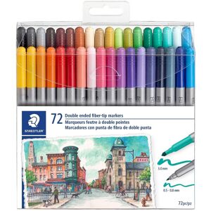 STAEDTLER 3200 TB72 Design Journey Double-Ended Fibre-Tip Pens with Thin & Wide STAEDTLER 3200 TB72 Design Journey Double-Ended Fibre-Tip Pens with Thin & Wide