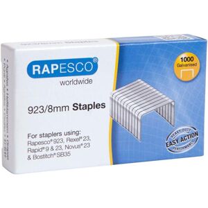 Rapesco - 923/8mm Galvanised Steel Staples - Pack of 1000 Rapesco - 923/8mm Galvanised Steel Staples - Pack of 1000