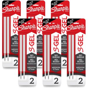 Sharpie S-Gel Refills, Black Ink Gel Pen Refills, Medium Point (0.7mm), (6 Packs Sharpie S-Gel Refills, Black Ink Gel Pen Refills, Medium Point (0.7mm), (6 Packs