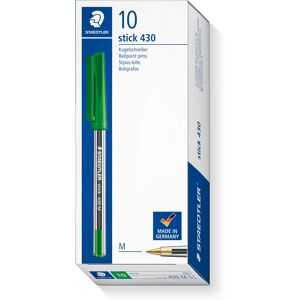 STAEDTLER Stick 430 M-5 Ballpoint Pen Medium - Green (Box of 10) STAEDTLER Stick 430 M-5 Ballpoint Pen Medium - Green (Box of 10)