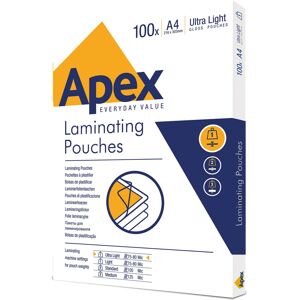 Fellowes Apex A4 Laminating Pouches, Glossy Finish, 100 Sheets - Fellowes Apex A4 Laminating Pouches, Glossy Finish, 100 Sheets -