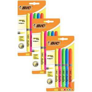 Bic Highlighter Grip, Highlighter Pens with Chisel Tip, Long-lasting, Bic Highlighter Grip, Highlighter Pens with Chisel Tip, Long-lasting,