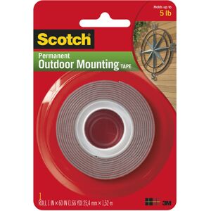Scotch Mounting Fastening & Surface Protection Permanent Outdoor Holds 5 lbs 3M Scotch Mounting Fastening & Surface Protection Permanent Outdoor Holds 5 lbs 3M