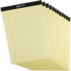 Amazon Basics Wide Ruled Lined Writing Note Pad 85 inch x 1175 inch canary 60 Amazon Basics Wide Ruled Lined Writing Note Pad 85 inch x 1175 inch canary 60