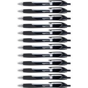 Amazon Basics Retractable Gel Ink Pens - Fine Point Pen Black 12-Pack Amazon Basics Retractable Gel Ink Pens - Fine Point Pen Black 12-Pack