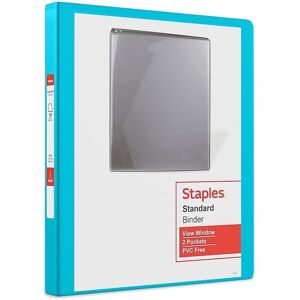 Staples 1/2"""" 3-Ring View Binder D-Ring Teal (26429-CC) Staples 1/2"""" 3-Ring View Binder D-Ring Teal (26429-CC)