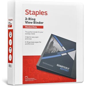 Staples 3-Ring Binder 1.5 Inch D-Ring Organizer for Home Office School Holds up Staples 3-Ring Binder 1.5 Inch D-Ring Organizer for Home Office School Holds up
