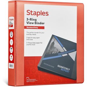 Staples 82648 Standard 1 1/2-Inch 3-Ring View Binder Orange (26442-Cc) Staples 82648 Standard 1 1/2-Inch 3-Ring View Binder Orange (26442-Cc)