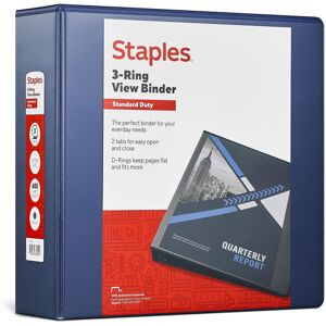 Staples 82640 Standard 3-Inch 3-Ring View Binder Blue (26451-Cc) Staples 82640 Standard 3-Inch 3-Ring View Binder Blue (26451-Cc)