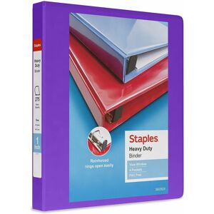Staples 82707 Heavy Duty 1-Inch 3-Ring View Binder Purple (24673-Us) Staples 82707 Heavy Duty 1-Inch 3-Ring View Binder Purple (24673-Us)