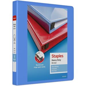 Staples 82695 Heavy Duty 1-Inch 3-Ring View Binder Periwinkle (24668) Staples 82695 Heavy Duty 1-Inch 3-Ring View Binder Periwinkle (24668)