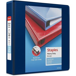 Staples 82673 Heavy Duty 2-Inch 3-Ring View Binder Blue (24686) Staples 82673 Heavy Duty 2-Inch 3-Ring View Binder Blue (24686)