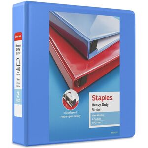Staples 82670 Heavy Duty 2-Inch 3-Ring View Binder Periwinkle (24689) Staples 82670 Heavy Duty 2-Inch 3-Ring View Binder Periwinkle (24689)