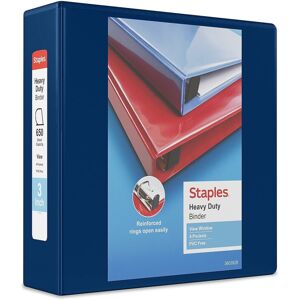 Staples 82668 Heavy Duty 3-Inch 3-Ring View Binder Blue (24691) Staples 82668 Heavy Duty 3-Inch 3-Ring View Binder Blue (24691)