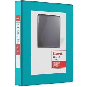 Staples Mini (5.5 x 8.5) View Binder 1"""" 3-Ring Teal (26456-CC) Staples Mini (5.5 x 8.5) View Binder 1"""" 3-Ring Teal (26456-CC)